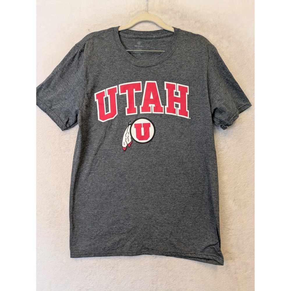 Top of the World T-Shirt Men's Medium Gray Utah Utes NCAA‎ Graphic Short Sleeve